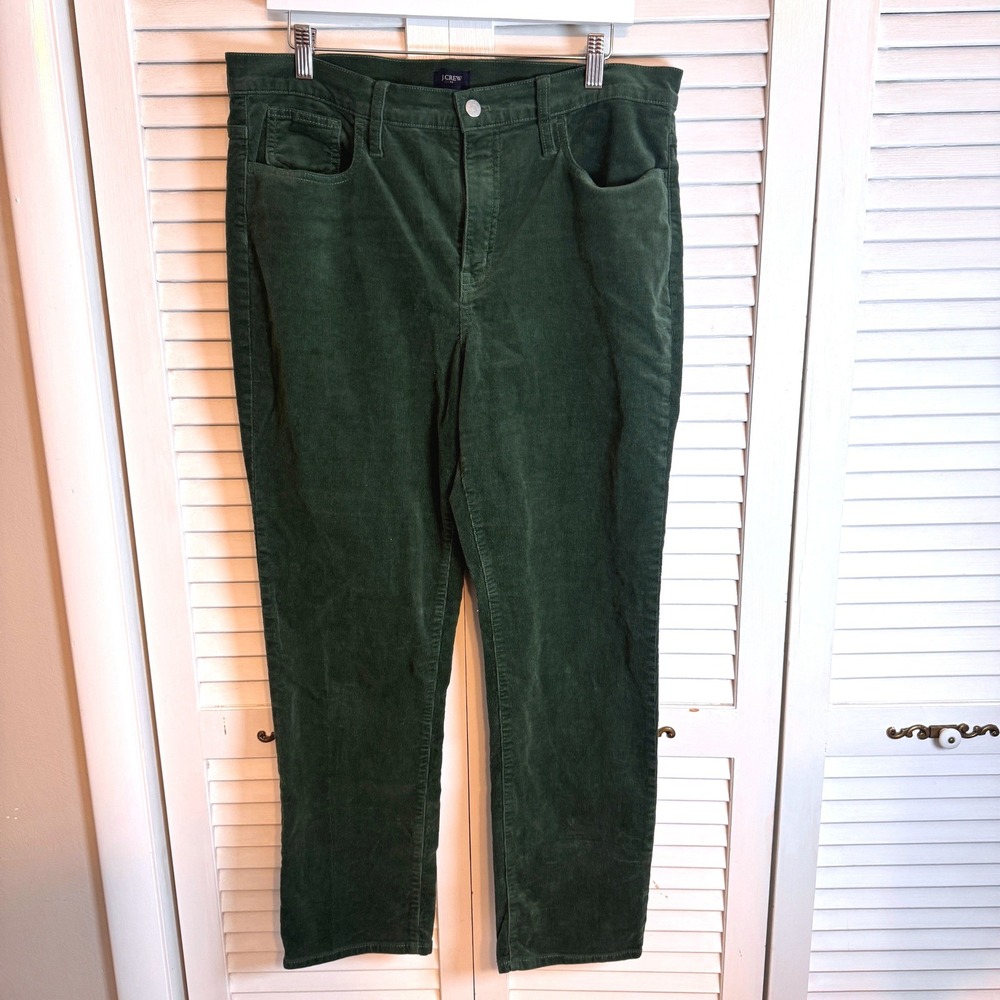 J. CREW Corduroy Pants‎ Forest Green Straight Leg Size 32
